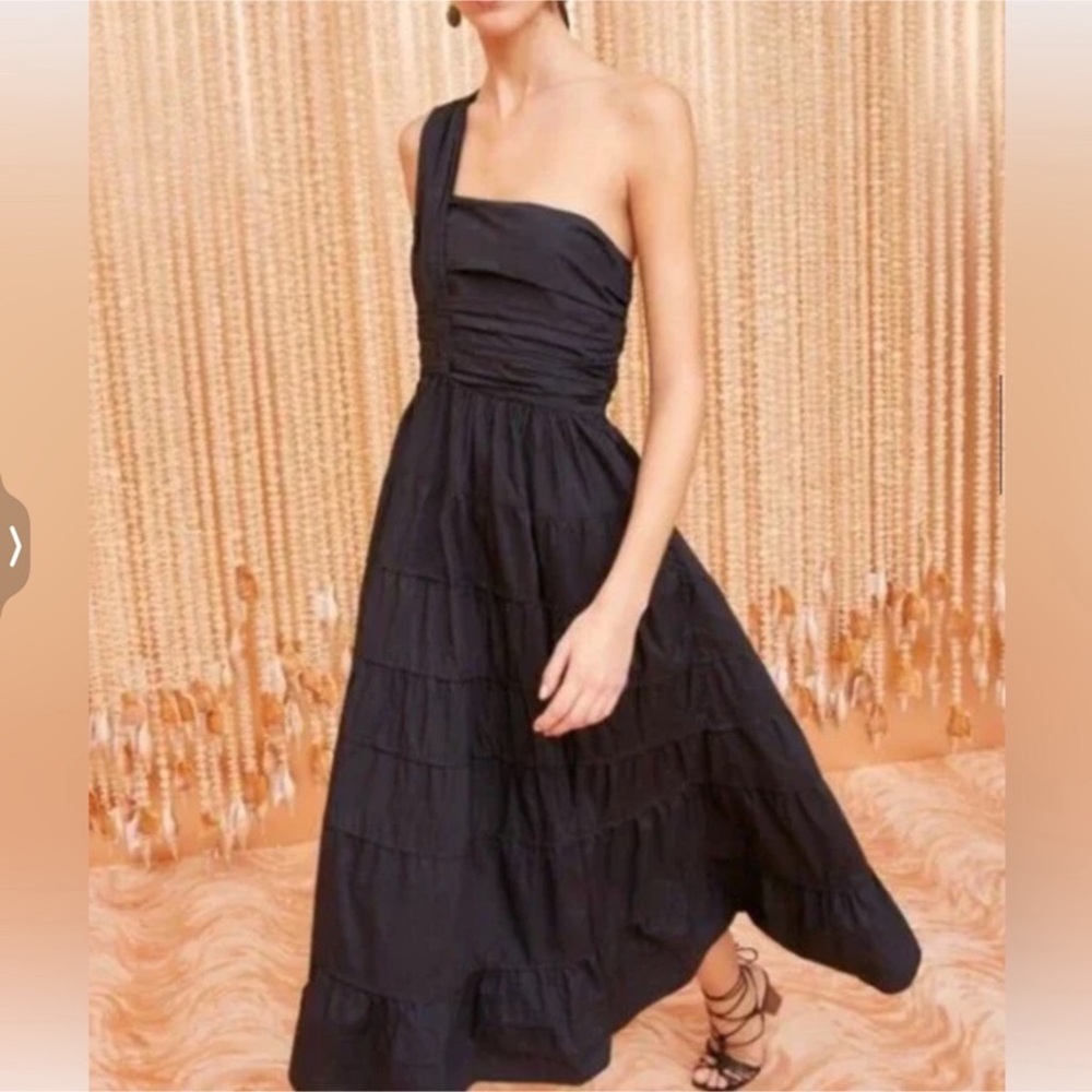 Ulla Johnson Ellie Midi Dress Gown Noir Black Sz 4